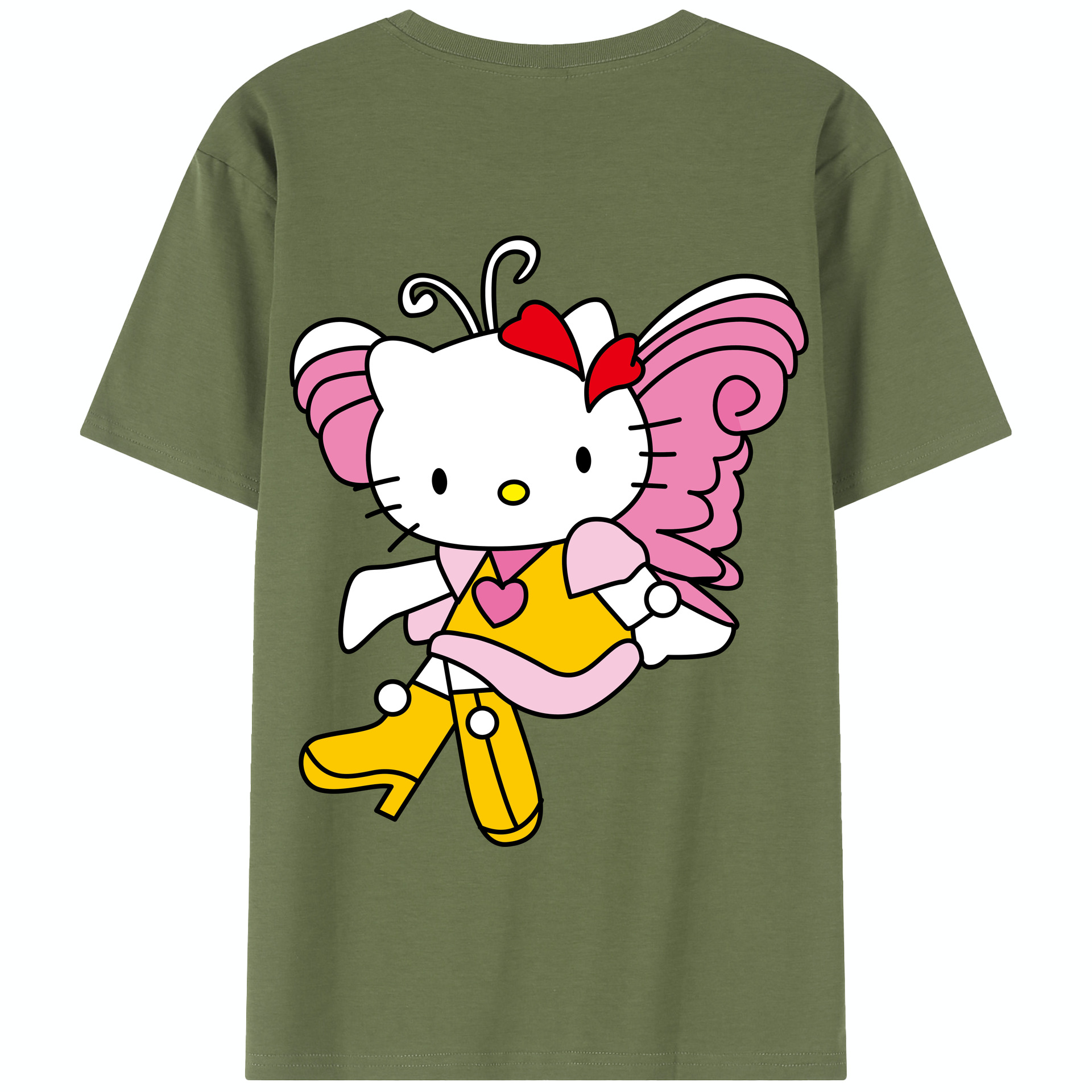 （画像用） Hello Kitty ハローキティ 綿100％半袖Tシャツ（背面プリント）